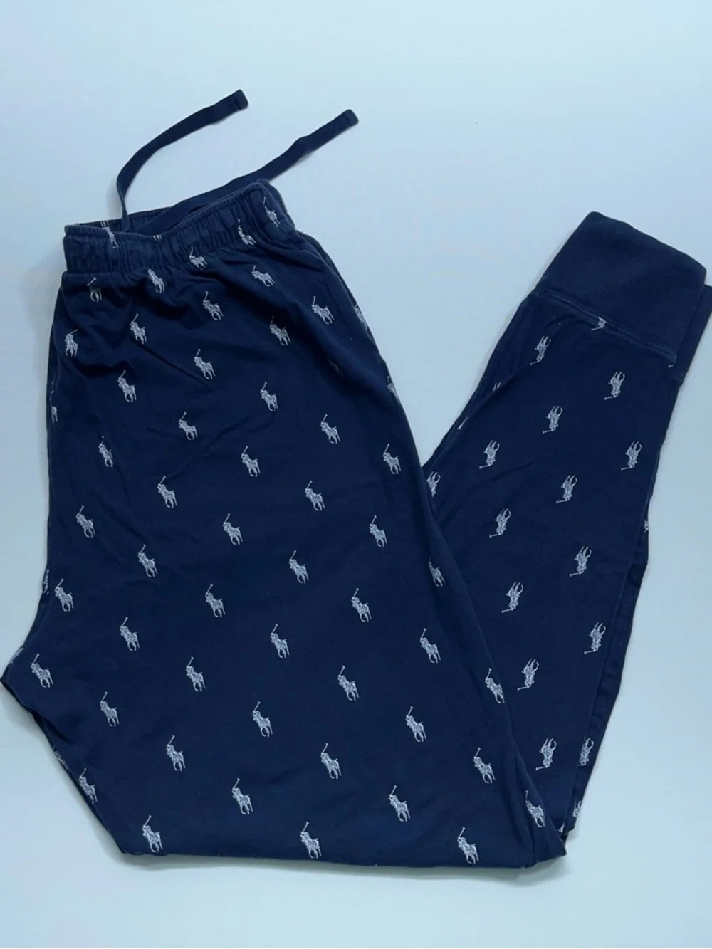 Polo Ralph Lauren Pajama Sleep Pants Mens Size Medium Navy Blue All-over Print